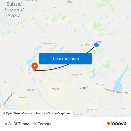 Villa Di Tirano to Ternate map
