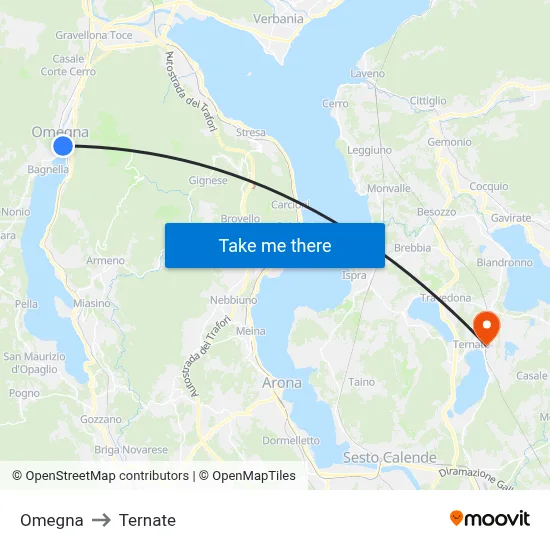 Omegna to Ternate map