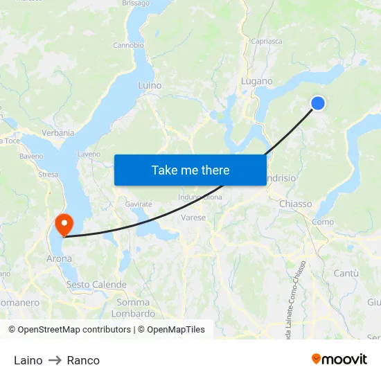 Laino to Ranco map
