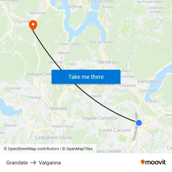 Grandate to Valganna map