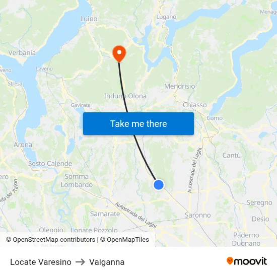 Locate Varesino to Valganna map