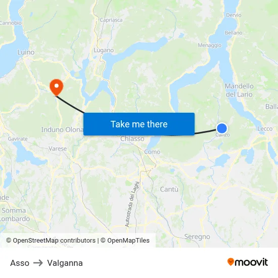 Asso to Valganna map