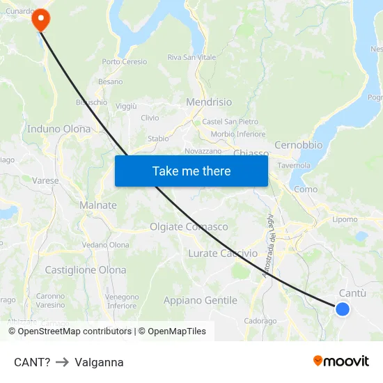 Cant? to Valganna map