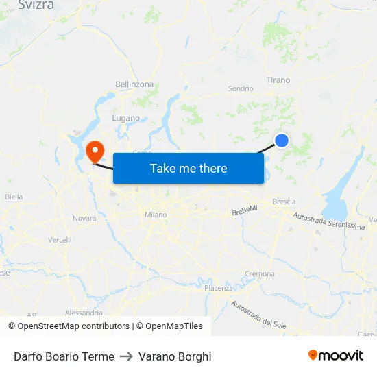 Darfo Boario Terme to Varano Borghi map