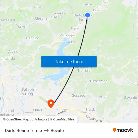 Darfo Boario Terme to Rovato map