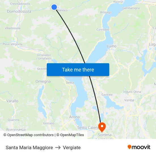 Santa Maria Maggiore to Vergiate map