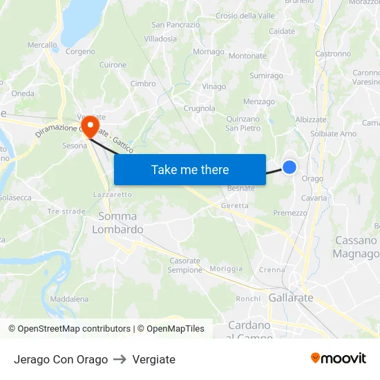 Jerago con Orago to Vergiate map