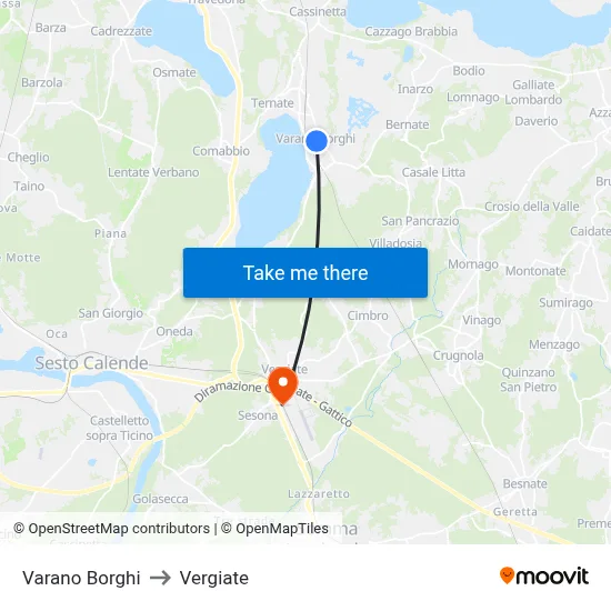 Varano Borghi to Vergiate map