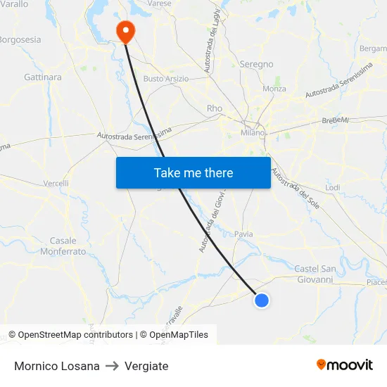 Mornico Losana to Vergiate map