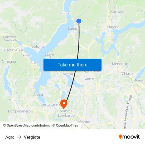 Agra to Vergiate map