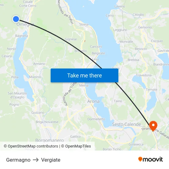 Germagno to Vergiate map