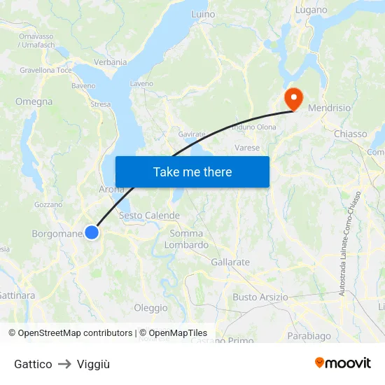 Gattico to Viggiù map