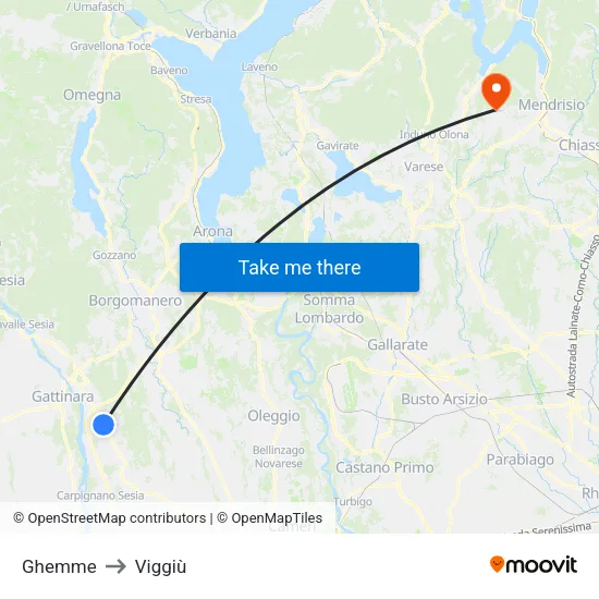 Ghemme to Viggiù map