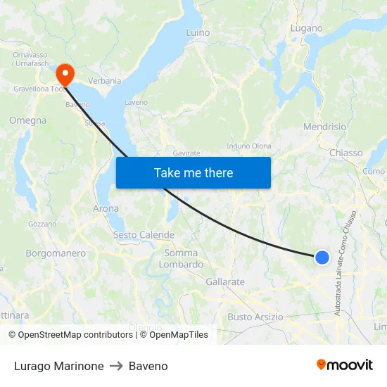 Lurago Marinone to Baveno map