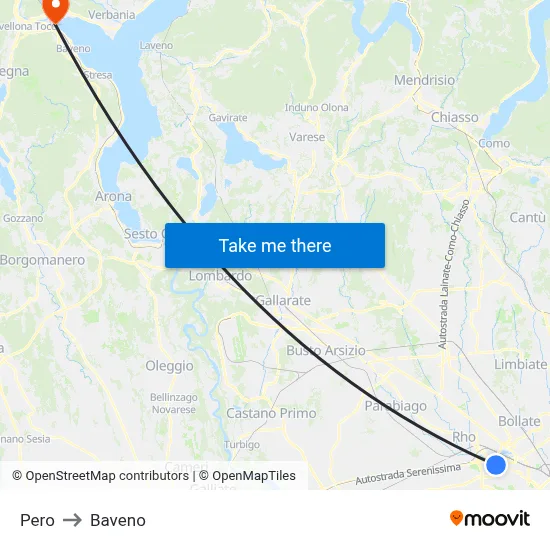 Pero to Baveno map