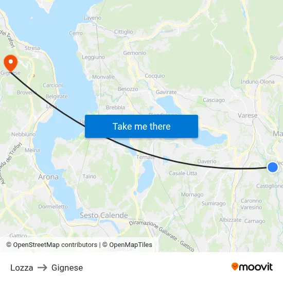 Lozza to Gignese map