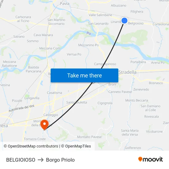 BELGIOIOSO to Borgo Priolo map