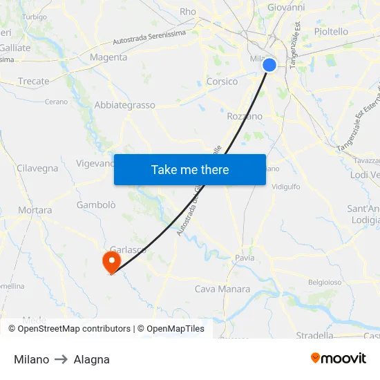 Milan to Alagna map