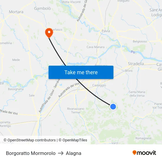 Borgoratto Mormorolo to Alagna map