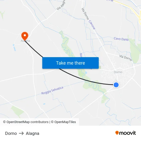 Dorno to Alagna map
