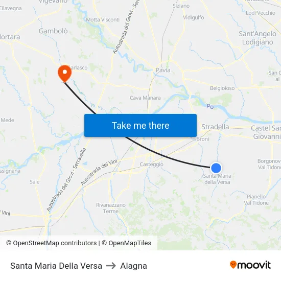 Santa Maria Della Versa to Alagna map