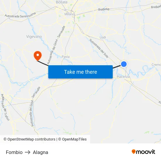 Fombio to Alagna map