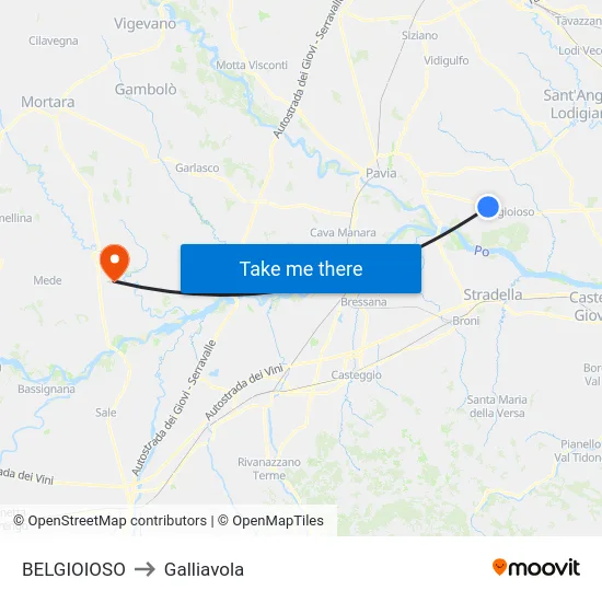 BELGIOIOSO to Galliavola map