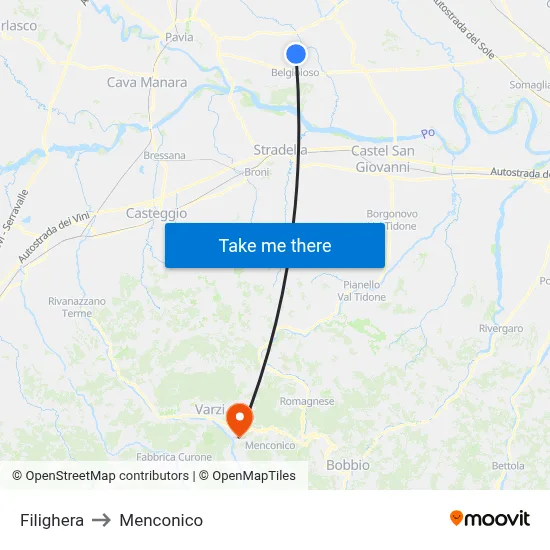 Filighera to Menconico map
