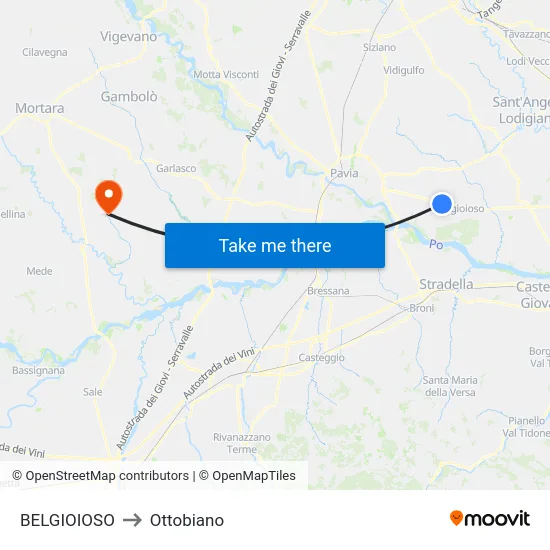 BELGIOIOSO to Ottobiano map