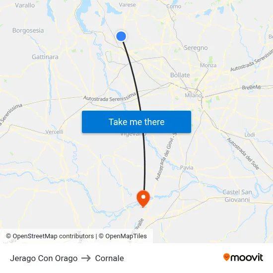 Jerago con Orago to Cornale map
