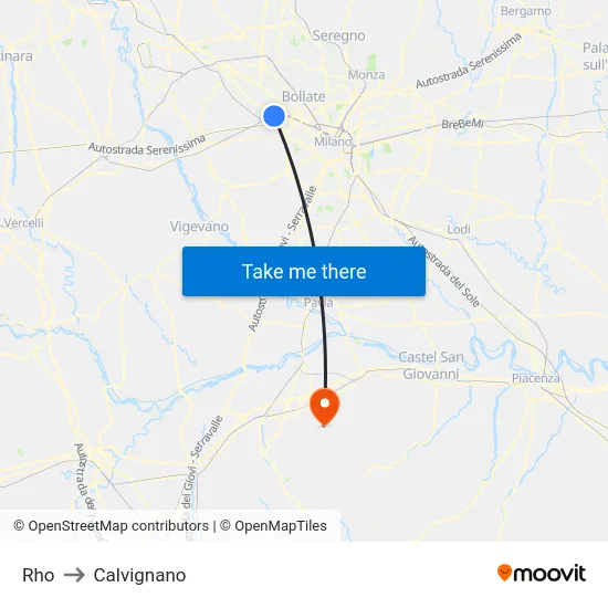 Rho to Calvignano map