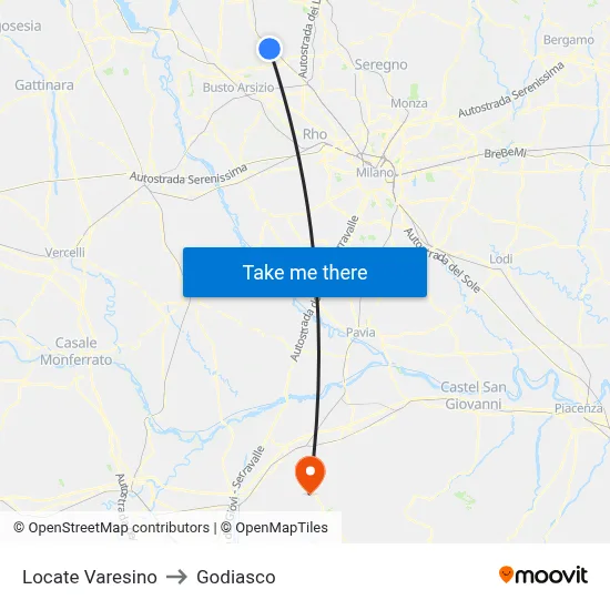 Locate Varesino to Godiasco map