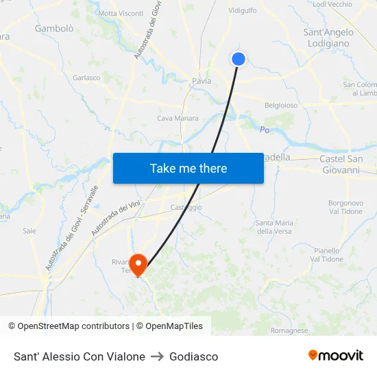 Sant'Alessio con Vialone to Godiasco map