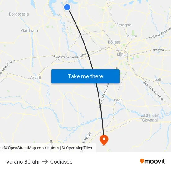 Varano Borghi to Godiasco map