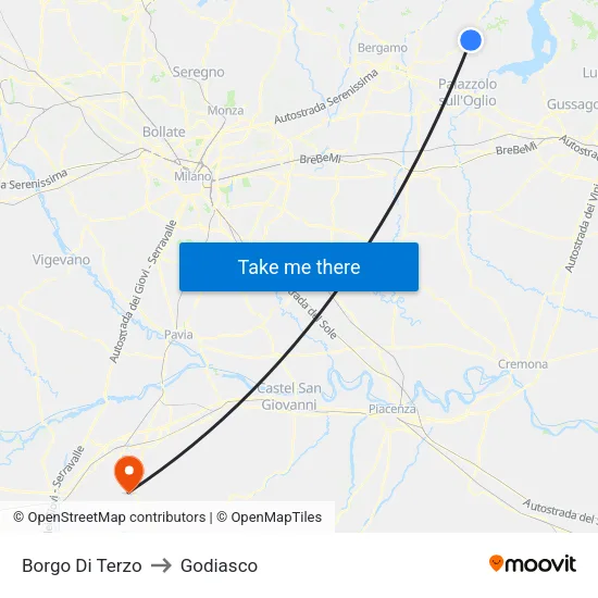 Borgo Di Terzo to Godiasco map