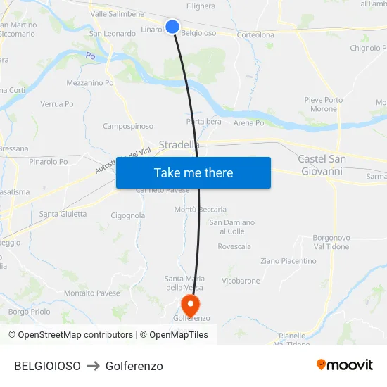 BELGIOIOSO to Golferenzo map