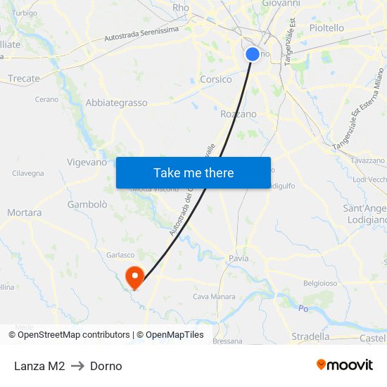 Lanza M2 to Dorno map