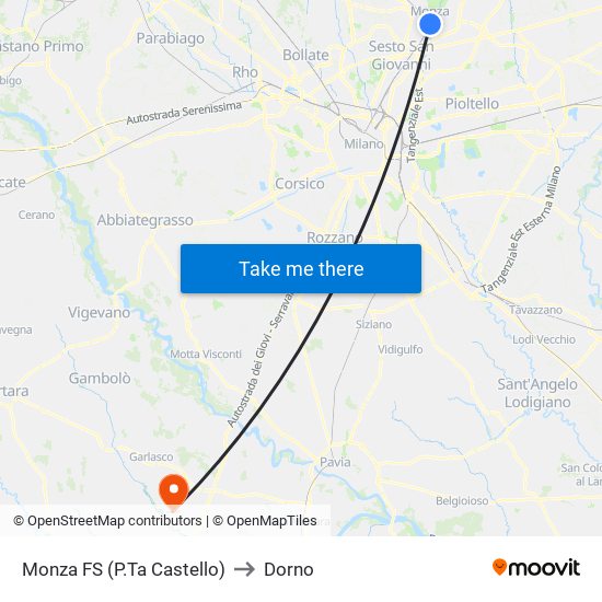 Monza FS (P.Ta Castello) to Dorno map