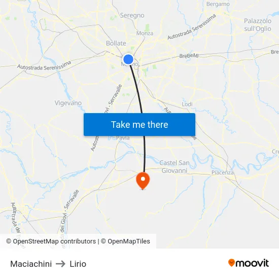 Maciachini to Lirio map