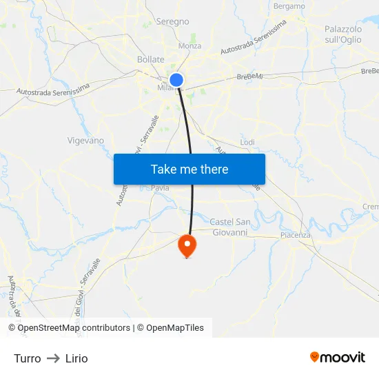 Turro to Lirio map