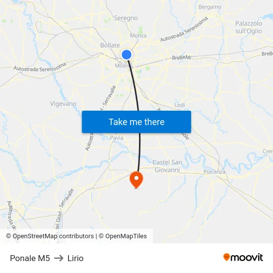 Ponale M5 to Lirio map