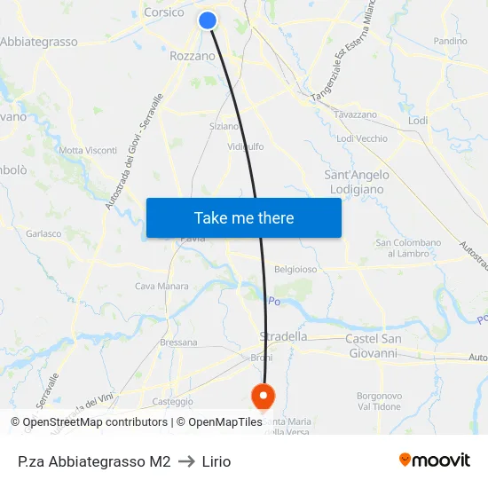 P.za Abbiategrasso M2 to Lirio map