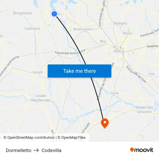 Dormelletto to Codevilla map