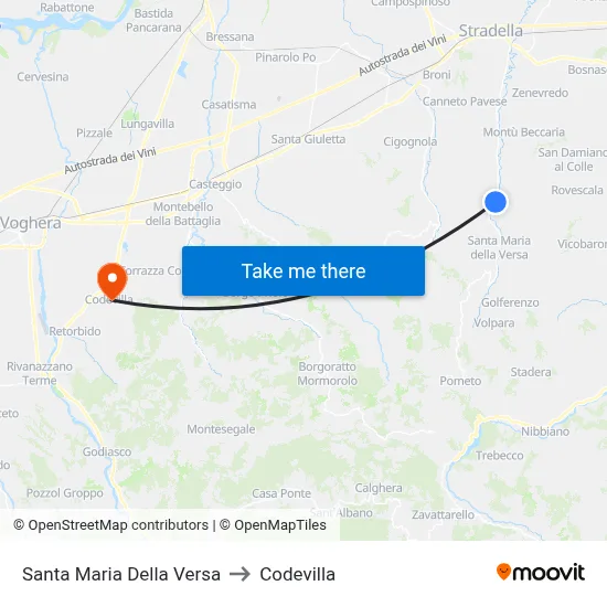 Santa Maria Della Versa to Codevilla map