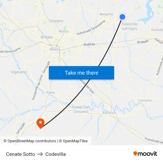 Cenate Sotto to Codevilla map