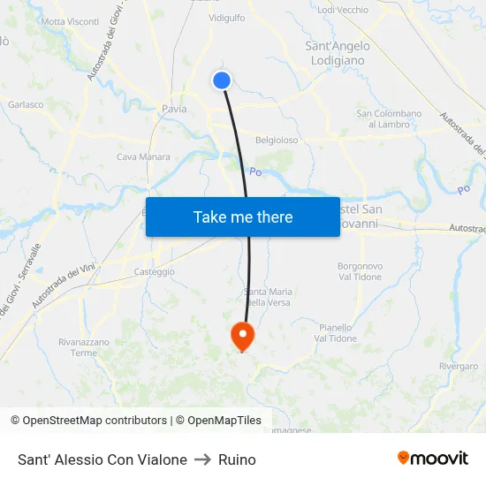 Sant'Alessio con Vialone to Ruino map