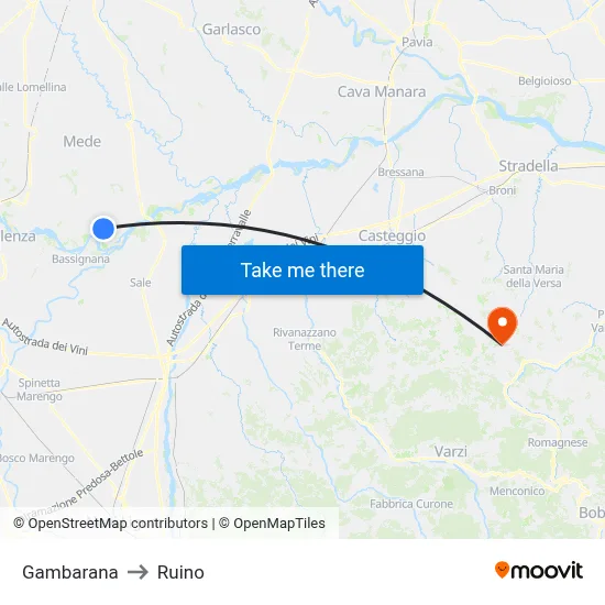 Gambarana to Ruino map