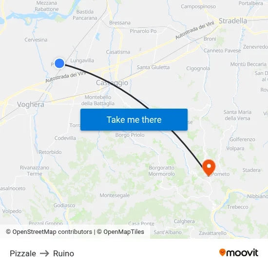 Pizzale to Ruino map