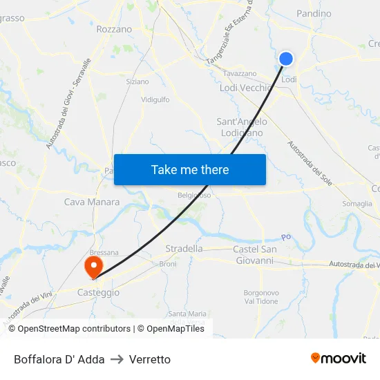 Boffalora D'Adda to Verretto map