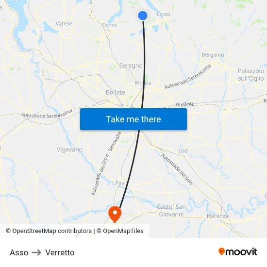 Asso to Verretto map
